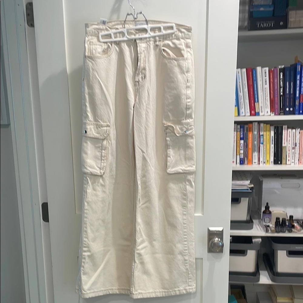 PacSun Cream Wide Leg Jeans